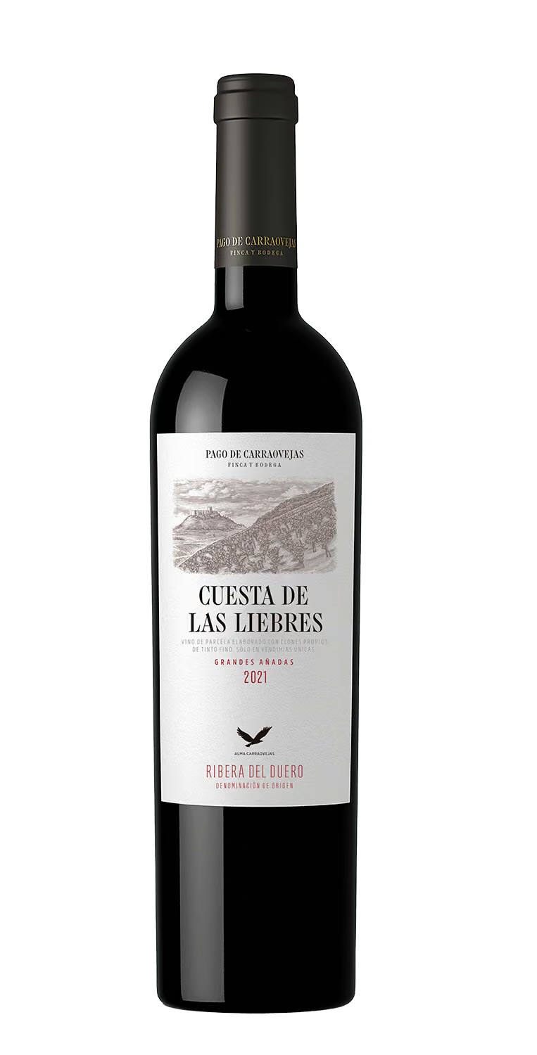 A bottle of Cuesta de las Liebres 2021 from Pago de Carraovejas