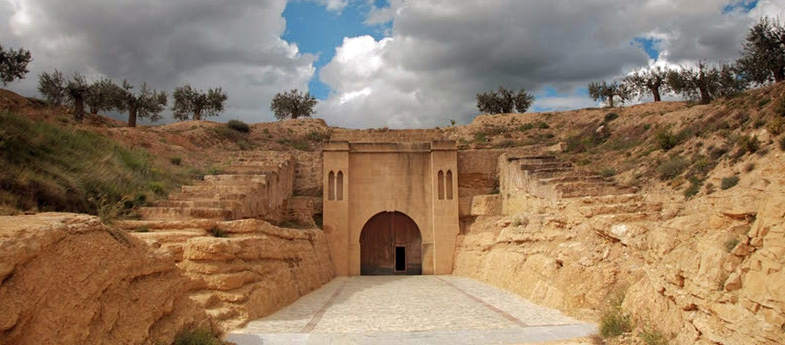 The cellar entrance carved into the hillside at Toro