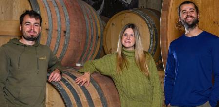 The Cerdán siblings together in the barrel cellar