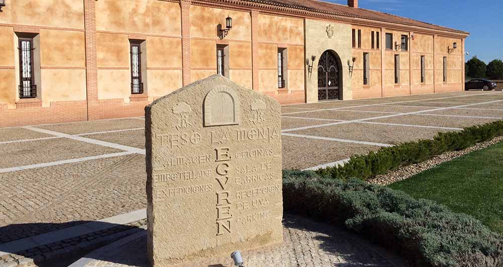 The carved stone welcoming guests to Teso La Monja