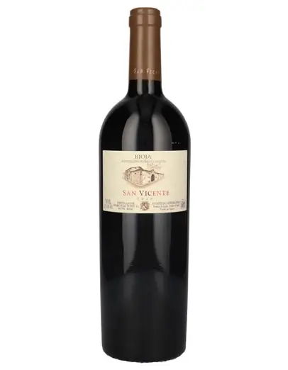 A bottle of Señorío de San Vicente with its small label